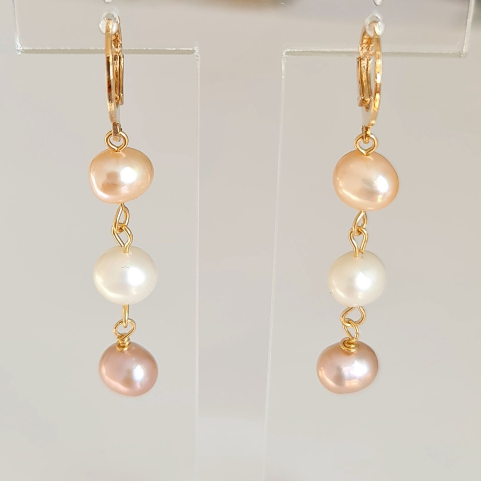 Douceurs du Jour - Boucles d'Oreilles Plaqué Or et Perles d'Eau Douce