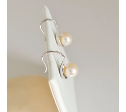 Pureté - Boucles d'Oreilles Argent rhodié et Perles blanches