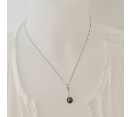 Arutua - Pendentif en Or Blanc et Perle de Tahiti d'exception