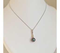 Arutua - Pendentif en Or Blanc et Perle de Tahiti d'exception