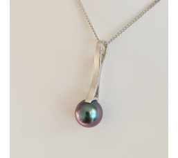 Arutua - Pendentif en Or Blanc et Perle de Tahiti d'exception