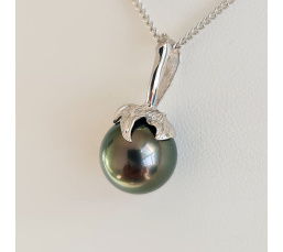 Larme des Dieux - Pendentif en Or Blanc et Perle de Tahiti d'Exception
