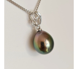 My LÔve- Pendentif Or blanc 18 carats et Perle de Tahiti d'exception