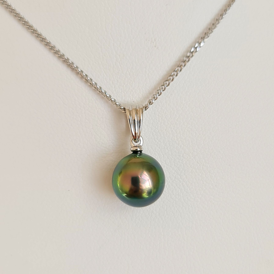 Moana - Pendentif Or Blanc et Perle de Tahiti d'exception