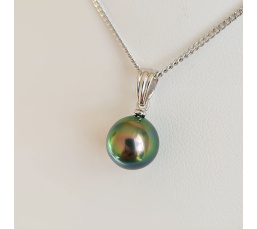 Moana - Pendentif Or Blanc et Perle de Tahiti d'exception