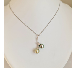 Toi&Moi Nuku Hiva - Pendentif en Or Blanc et Perles de Tahiti d'Exception