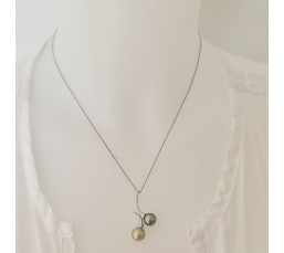 Toi&Moi Nuku Hiva - Pendentif en Or Blanc et Perles de Tahiti d'Exception