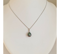 Belle de Jour  - Pendentif Or Blanc 18 carats et Perle de Tahiti d'exception