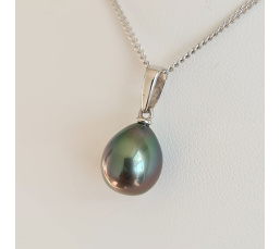 Belle de Jour  - Pendentif Or Blanc 18 carats et Perle de Tahiti d'exception