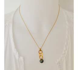 Les Trois Anneaux - Pendentif Or et Perle de Tahiti d'Exception