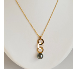 Les Trois Anneaux - Pendentif Or et Perle de Tahiti d'Exception
