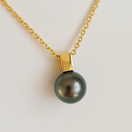 Belle de Nuit  - Pendentif Or Jaune 18 carats et Perle de Tahiti