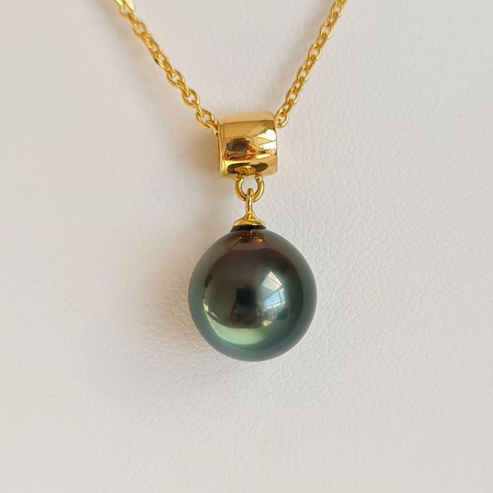 Chic et Sobre - Pendentif Or Jaune 18 carats et Perle de Tahiti d'Exception