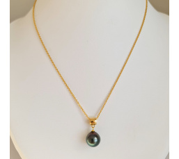 Chic et Sobre - Pendentif Or Jaune 18 carats et Perle de Tahiti d'Exception