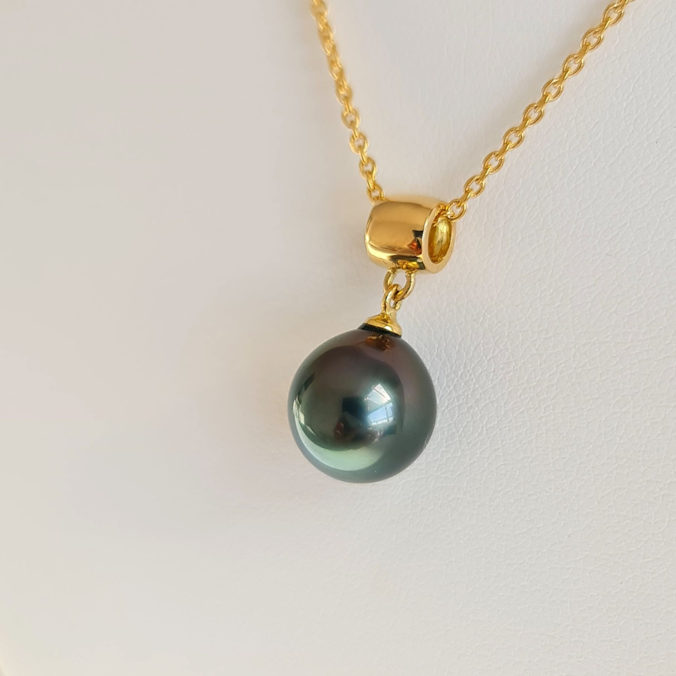 Chic et Sobre - Pendentif Or Jaune 18 carats et Perle de Tahiti d'Exception