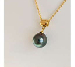 Chic et Sobre - Pendentif Or Jaune 18 carats et Perle de Tahiti d'Exception