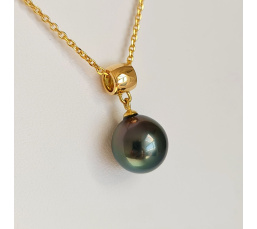 Chic et Sobre - Pendentif Or Jaune 18 carats et Perle de Tahiti d'Exception