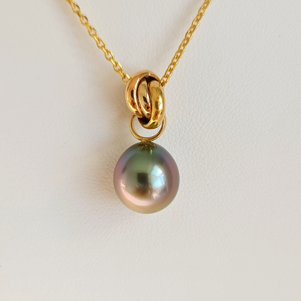 Bulle de Perle - Pendentif 3 Ors et Perle de Tahiti d'Exception