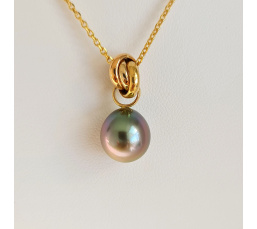 Bulle de Perle - Pendentif 3 Ors et Perle de Tahiti d'Exception