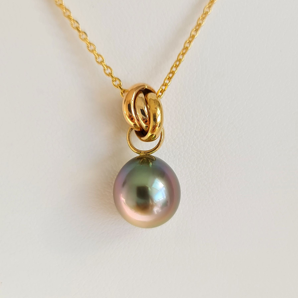 Bulle de Perle - Pendentif 3 Ors et Perle de Tahiti d'Exception