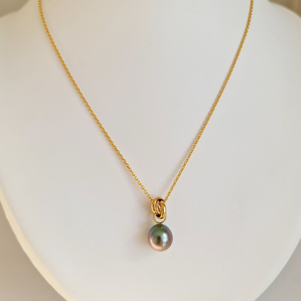 Bulle de Perle - Pendentif 3 Ors et Perle de Tahiti d'Exception