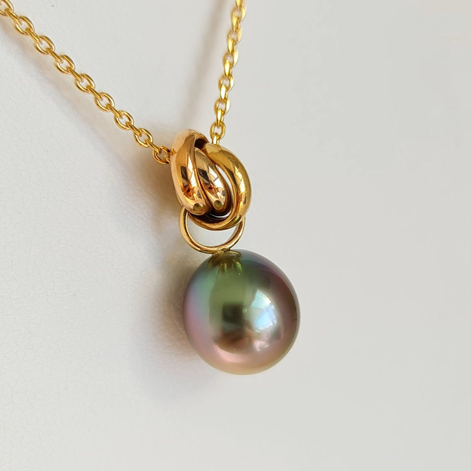 Bulle de Perle - Pendentif 3 Ors et Perle de Tahiti d'Exception