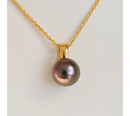 Belle de Nuit  - Pendentif Or 18 carats et Perle de Tahiti d'Exception