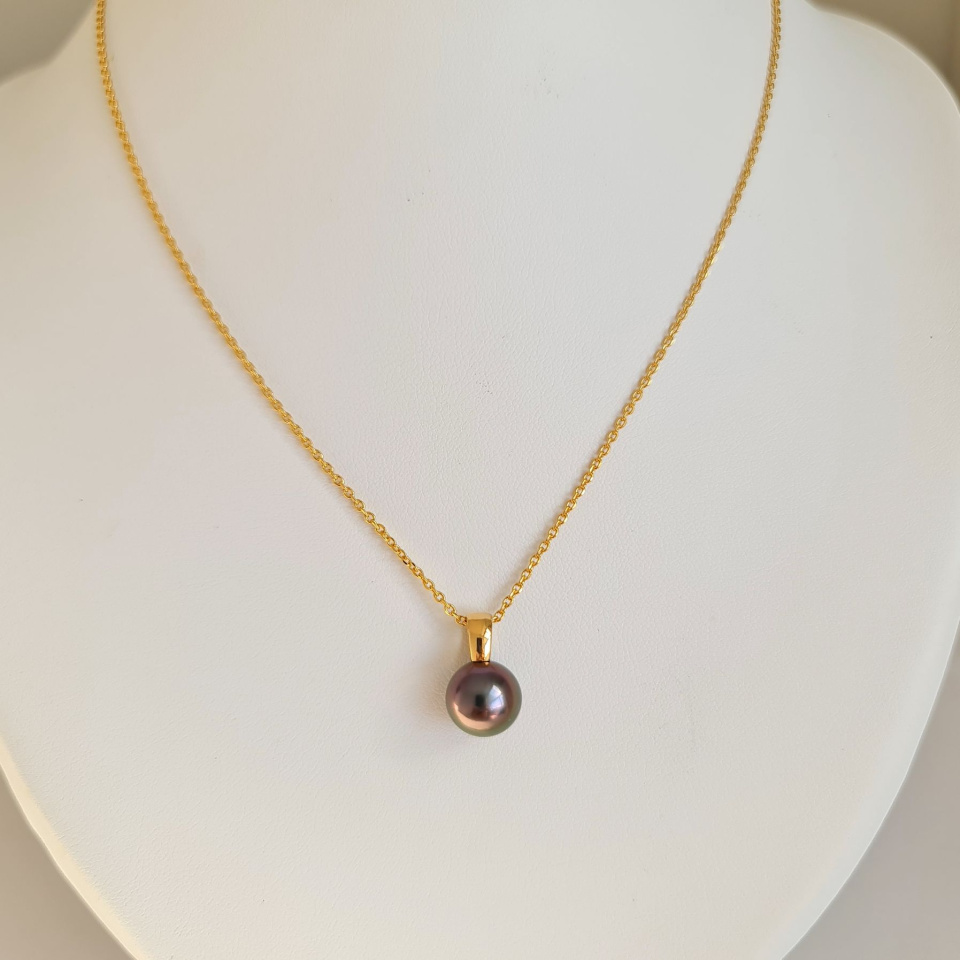Belle de Nuit  - Pendentif Or 18 carats et Perle de Tahiti d'Exception
