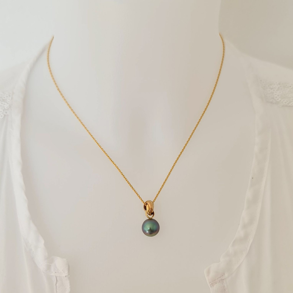 Bulle de Perle - Pendentif 3 Ors et Perle de Tahiti d'exception