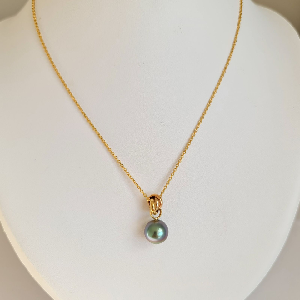 Bulle de Perle - Pendentif 3 Ors et Perle de Tahiti d'exception