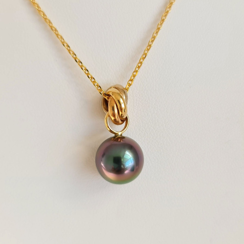 Bulle de Perle - Pendentif 3 Ors et Perle de Tahiti d'Exception