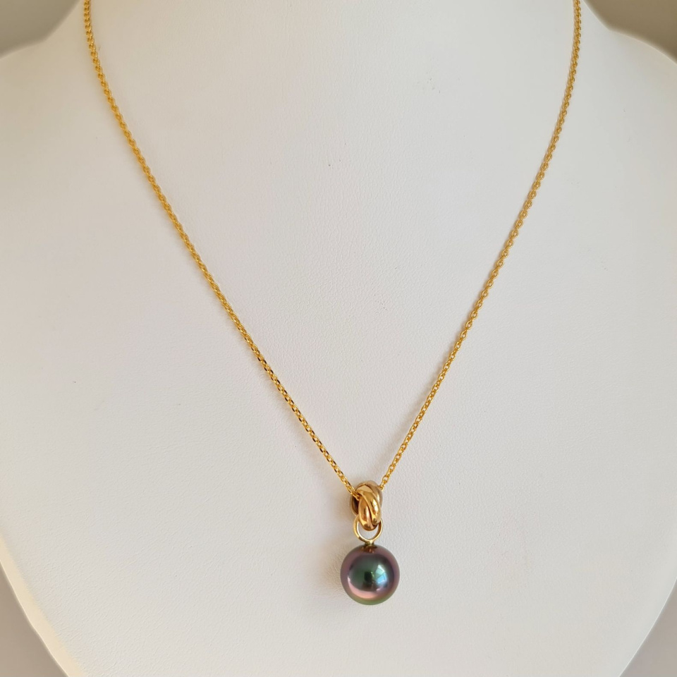 Bulle de Perle - Pendentif 3 Ors et Perle de Tahiti d'Exception