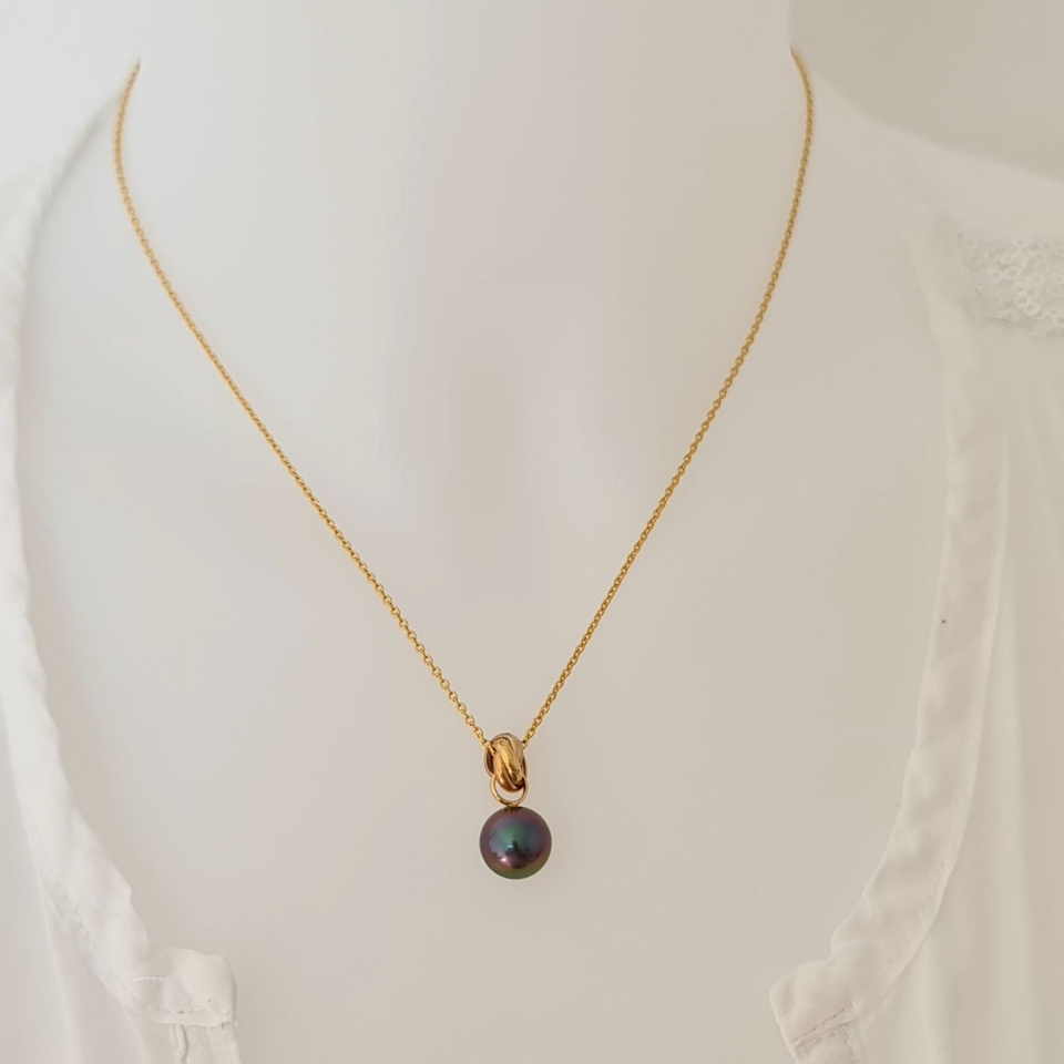 Bulle de Perle - Pendentif 3 Ors et Perle de Tahiti d'Exception