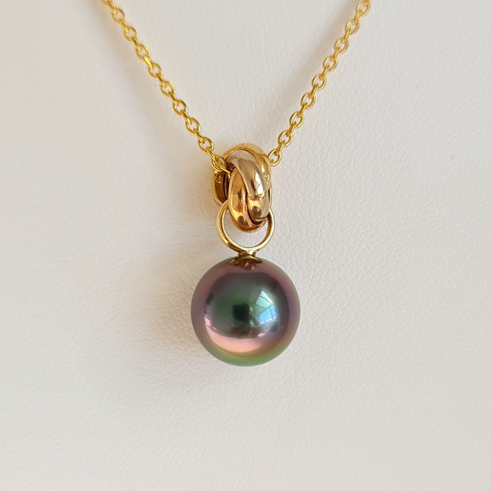 Bulle de Perle - Pendentif 3 Ors et Perle de Tahiti d'Exception