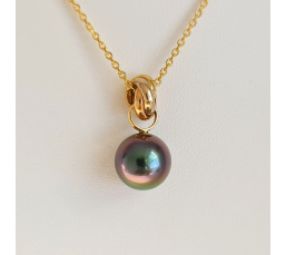 Bulle de Perle - Pendentif 3 Ors et Perle de Tahiti d'Exception