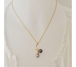 Toi&Moi Bora Bora - Pendentif en Or Jaune et Perles de Tahiti d'Exception