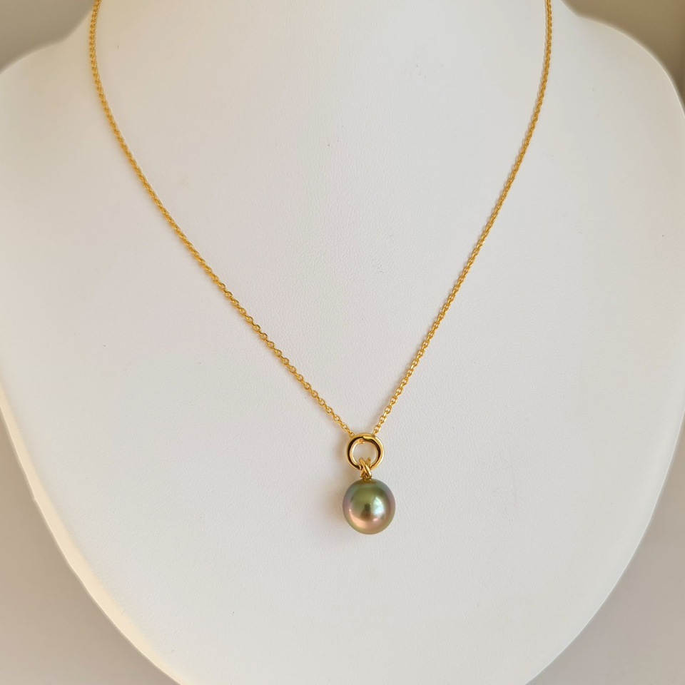Poemana - Pendentif Or Jaune 18 carats et Perle de Tahiti d'Exception