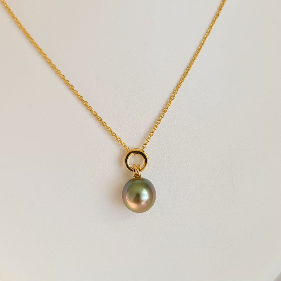 Poemana - Pendentif Or Jaune 18 carats et Perle de Tahiti d'Exception