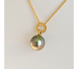 Poemana - Pendentif Or Jaune 18 carats et Perle de Tahiti d'Exception