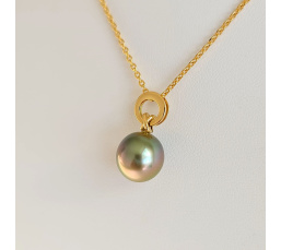 Poemana - Pendentif Or Jaune 18 carats et Perle de Tahiti d'Exception