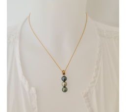 Trio des Iles - Pendentif 3 Ors et Perles de Tahiti d'Exception