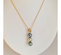 Trio des Iles - Pendentif 3 Ors et Perles de Tahiti d'Exception