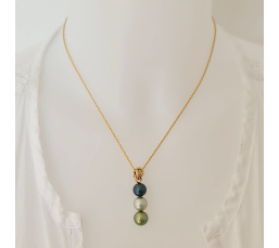Trio des Iles - Pendentif 3 Ors et Perles de Tahiti d'Exception
