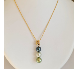 Trio des Iles - Pendentif 3 Ors et Perles de Tahiti d'Exception