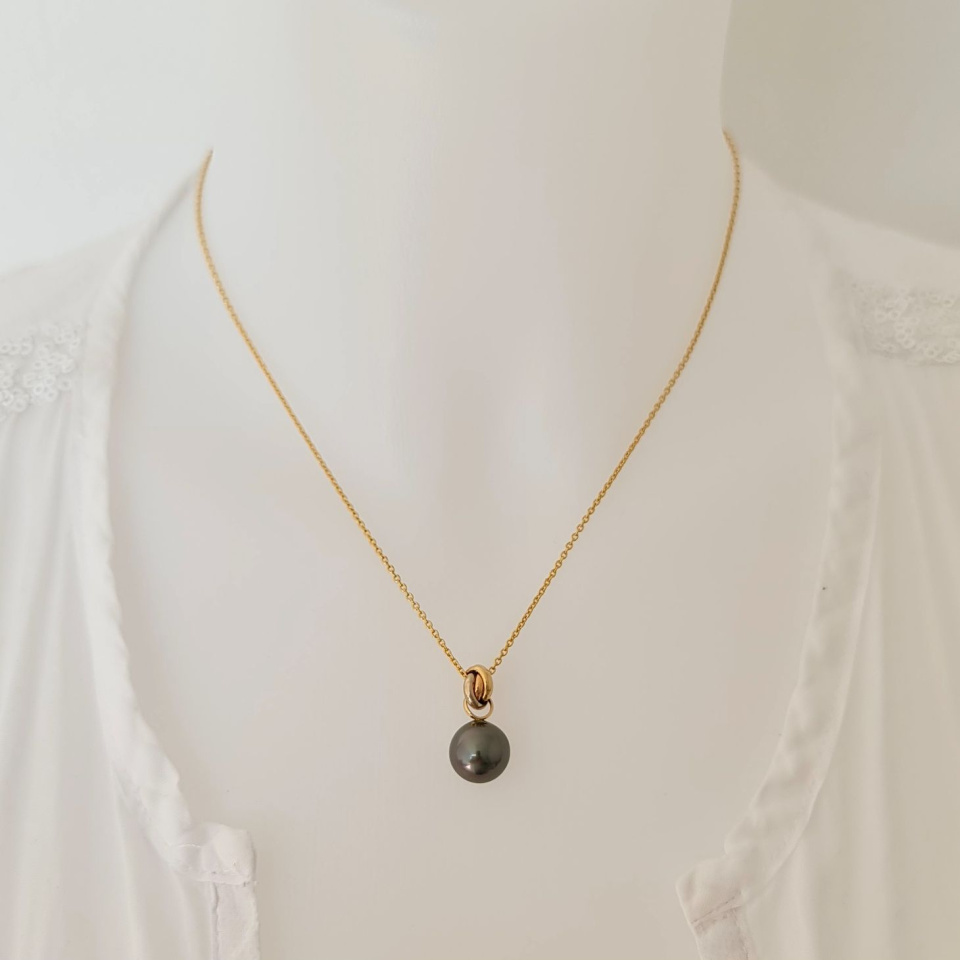 Bulle de Perle - Pendentif 3 Ors et Perle de Tahiti d'Exception