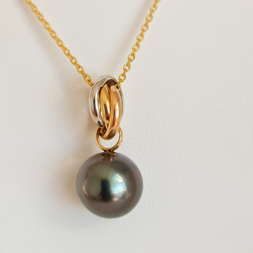 Rosée du Matin - Pendentif 3 Ors et Perle de Tahiti d'Exception