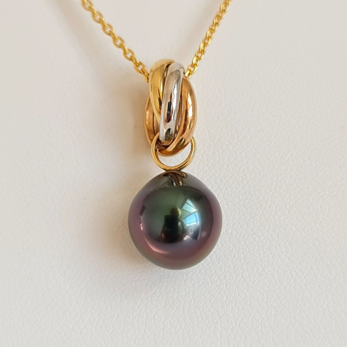 Rosée du Matin - Pendentif 3 Ors et Perle de Tahiti d'Exception