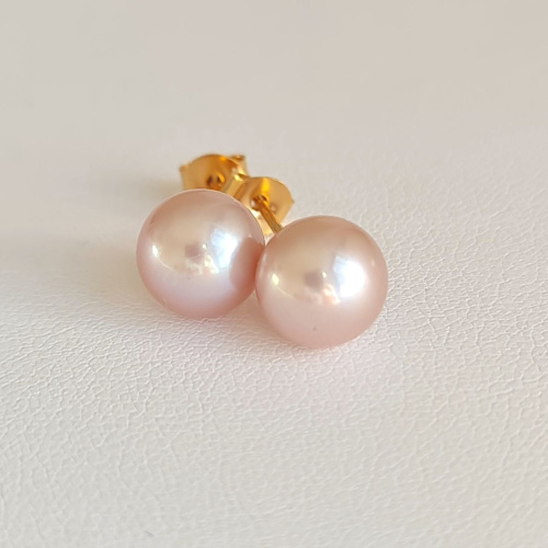 Kauehi - Boucles d'Oreilles Plaqué Or et Perles d'Eau douce d'exception