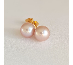 Kauehi - Boucles d'Oreilles Plaqué Or et Perles d'Eau douce d'exception