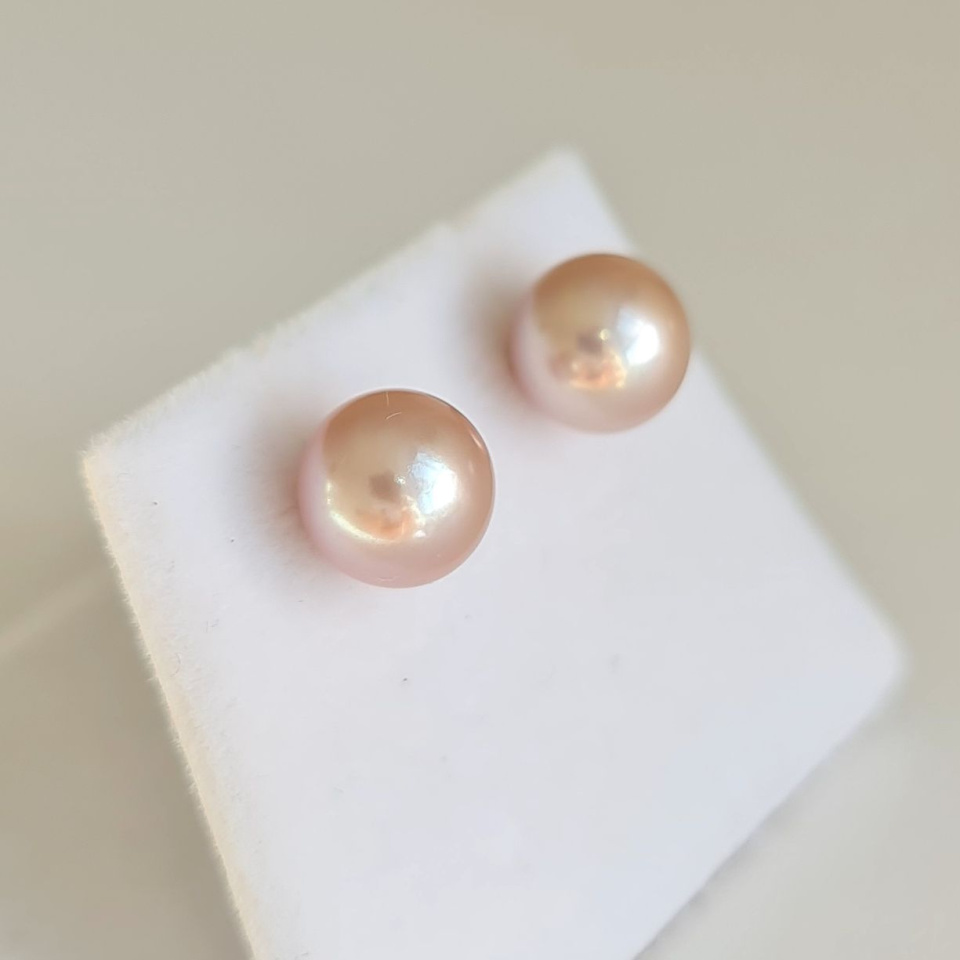 Kauehi - Boucles d'Oreilles Plaqué Or et Perles d'Eau douce d'exception